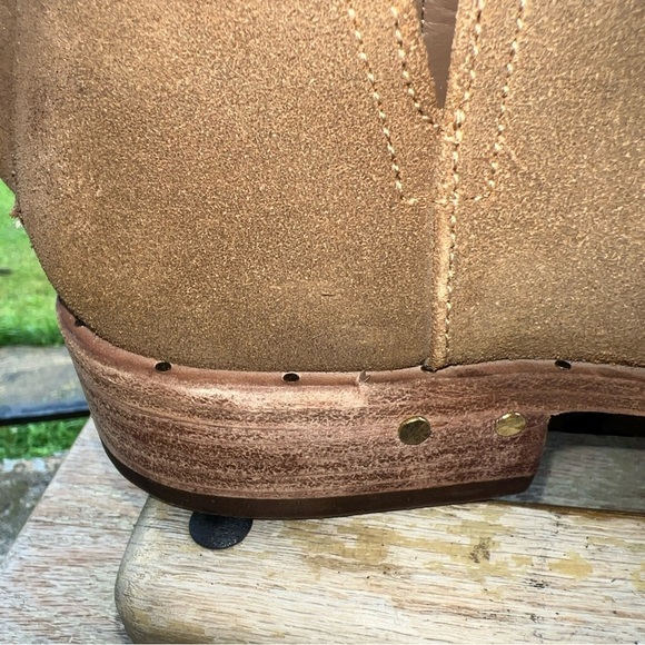 Beek Falcon Classic Leather Suede Ankle Bootie Back Zipper In Chestnut Size 8.5M - Picture 11 of 13
